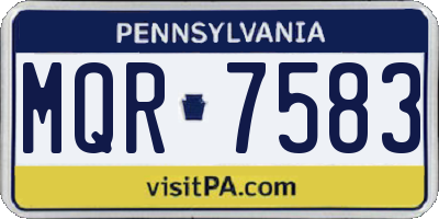 PA license plate MQR7583