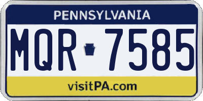 PA license plate MQR7585