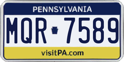 PA license plate MQR7589