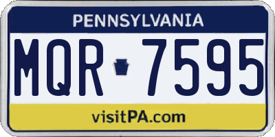 PA license plate MQR7595