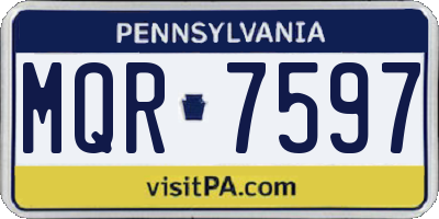PA license plate MQR7597