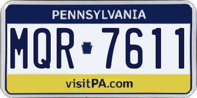 PA license plate MQR7611