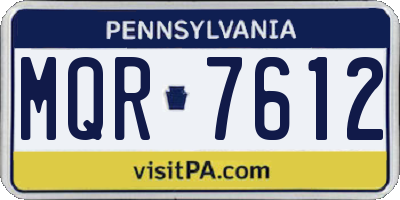 PA license plate MQR7612