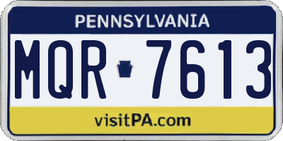 PA license plate MQR7613