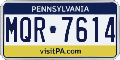 PA license plate MQR7614