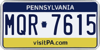 PA license plate MQR7615