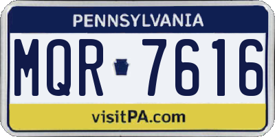 PA license plate MQR7616