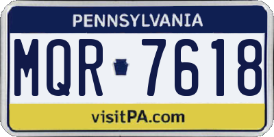 PA license plate MQR7618