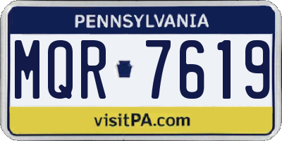 PA license plate MQR7619