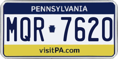 PA license plate MQR7620