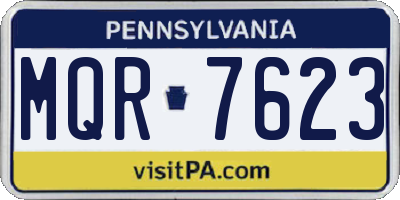 PA license plate MQR7623