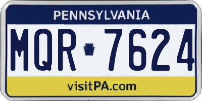 PA license plate MQR7624