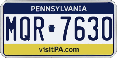 PA license plate MQR7630