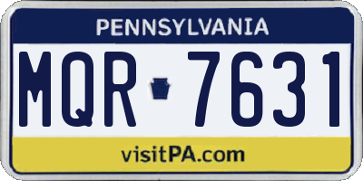 PA license plate MQR7631