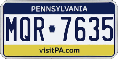 PA license plate MQR7635