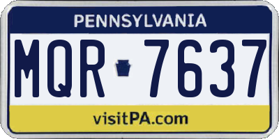 PA license plate MQR7637