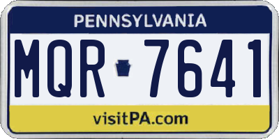 PA license plate MQR7641