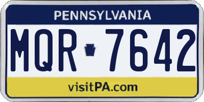 PA license plate MQR7642