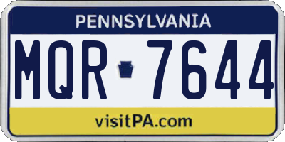 PA license plate MQR7644