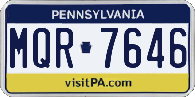 PA license plate MQR7646