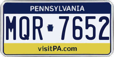 PA license plate MQR7652