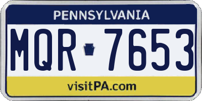 PA license plate MQR7653