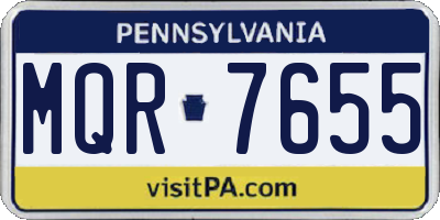 PA license plate MQR7655