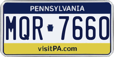 PA license plate MQR7660