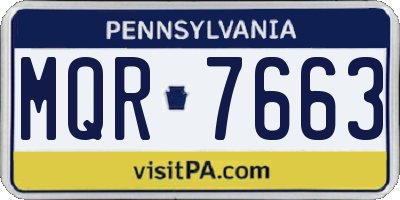 PA license plate MQR7663