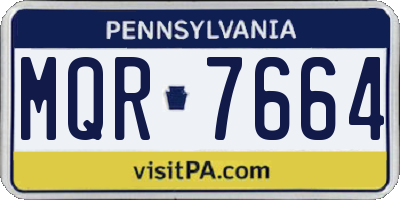 PA license plate MQR7664