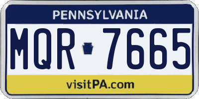 PA license plate MQR7665