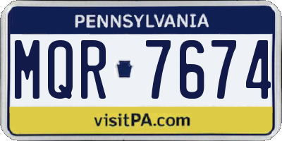 PA license plate MQR7674