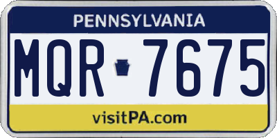 PA license plate MQR7675