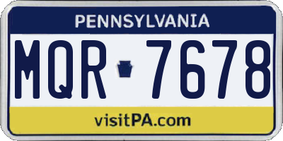 PA license plate MQR7678