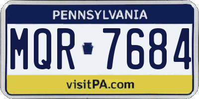 PA license plate MQR7684