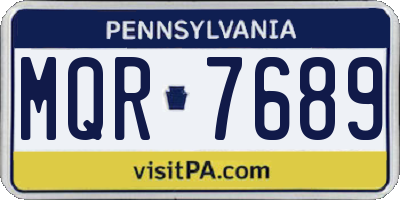 PA license plate MQR7689