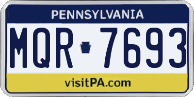 PA license plate MQR7693