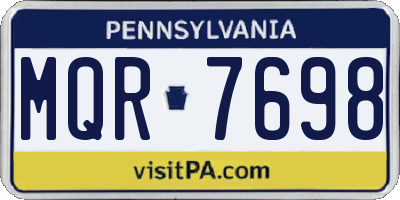 PA license plate MQR7698