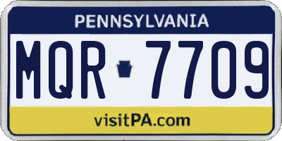 PA license plate MQR7709