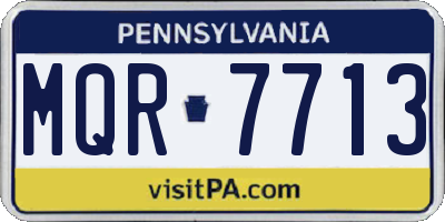 PA license plate MQR7713