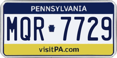 PA license plate MQR7729