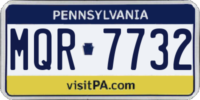 PA license plate MQR7732