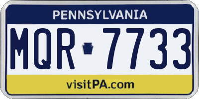 PA license plate MQR7733