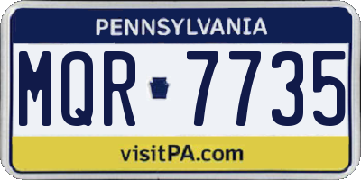 PA license plate MQR7735