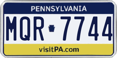 PA license plate MQR7744