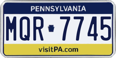 PA license plate MQR7745