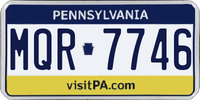 PA license plate MQR7746