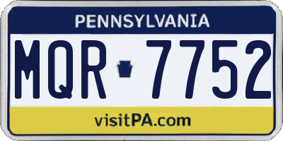 PA license plate MQR7752
