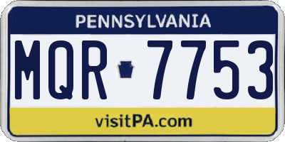 PA license plate MQR7753