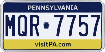 PA license plate MQR7757